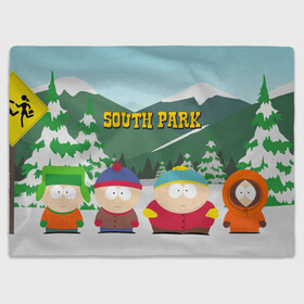 Плед 3D с принтом ЮЖНЫЙ ПАРК в Ухте, 100% полиэстер | закругленные углы, все края обработаны. Ткань не мнется и не растягивается | kenny | south park | кенни | мультфильмы | южный парк