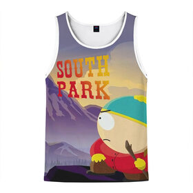 Мужская майка 3D с принтом South Park Картмен в Ухте, 100% полиэстер | круглая горловина, приталенный силуэт, длина до линии бедра. Пройма и горловина окантованы тонкой бейкой | south park | баттерс | кайл | картмен | кени | кеннет | кенни | мультик | саус парк | стэнли | эрик | южный парк