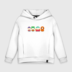 Детское худи Oversize хлопок с принтом South Park Саус Парк  в Ухте, френч-терри — 70% хлопок, 30% полиэстер. Мягкий теплый начес внутри —100% хлопок | боковые карманы, эластичные манжеты и нижняя кромка, капюшон на магнитной кнопке | cartman | eric cartman | south park | кайл | кайл брофловски | кенни | кенни маккормик | минимализм | они убили кенни | саус парк | стэн | стэн марш | эрик картман | южный парк