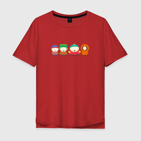 Мужская футболка хлопок Oversize с принтом South Park Саус Парк  в Ухте, 100% хлопок | свободный крой, круглый ворот, “спинка” длиннее передней части | cartman | eric cartman | south park | кайл | кайл брофловски | кенни | кенни маккормик | минимализм | они убили кенни | саус парк | стэн | стэн марш | эрик картман | южный парк