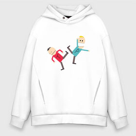 Мужское худи Oversize хлопок с принтом South Park Терренс и Филлип в Ухте, френч-терри — 70% хлопок, 30% полиэстер. Мягкий теплый начес внутри —100% хлопок | боковые карманы, эластичные манжеты и нижняя кромка, капюшон на магнитной кнопке | canada | south park | terrance and phillip | жопы в огне | канада | канадцы | король канады | пердуны | пламенные жопы | саус парк | терренс и филлип | южный парк