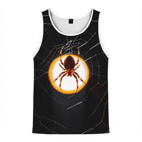 Мужская майка 3D с принтом Spider в Ухте, 100% полиэстер | круглая горловина, приталенный силуэт, длина до линии бедра. Пройма и горловина окантованы тонкой бейкой | animal | hunter | spider | животное | животные | лапы | охота | охотник | паук | паутина | хищник