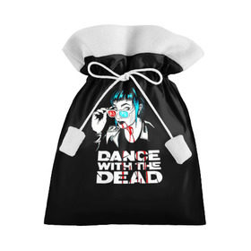 Подарочный 3D мешок с принтом dance with the dead в Ухте, 100% полиэстер | Размер: 29*39 см | Тематика изображения на принте: dance with the dead | группа | джастин поинтер | калифорнийский электронный дуэт | синтвейв | тони ким