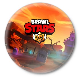 Значок с принтом BRAWL STARS в Ухте,  металл | круглая форма, металлическая застежка в виде булавки | 8 bit | barley | brawl stars | brock | bull | colt | crow | dynamike | frank | jessie | leon | барли | бравл старс | брок | булл | ворон | динамайк | кольт | леон | могила | фрэнк