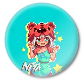 Значок с принтом BEAR GIRL в Ухте,  металл | круглая форма, металлическая застежка в виде булавки | 8 bit | barley | brawl stars | brock | bull | colt | crow | dynamike | frank | jessie | leon | nita | барли | бравл старс | брок | булл | ворон | джесси | динамайк | кольт | леон | фрэнк