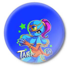 Значок с принтом TARA в Ухте,  металл | круглая форма, металлическая застежка в виде булавки | 8 bit | barley | brawl stars | brock | bull | colt | crow | dynamike | frank | jessie | leon | nita | барли | бравл старс | брок | булл | ворон | джесси | динамайк | кольт | леон | фрэнк