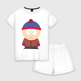 Женская пижама с шортиками хлопок с принтом Южный парк в Ухте, 100% хлопок | футболка прямого кроя, шорты свободные с широкой мягкой резинкой | south park | мультфильмы | прикольные картинки | южный парк