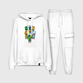 Женский костюм хлопок (с толстовкой) с принтом Brawl Stars Leon Trio в Ухте,  |  | brawl stars | brawl stars leon | leon | leon green | leon sally | leon shark | бравл старс | леон | леон акула | леон огонь | леон салли | леон старс