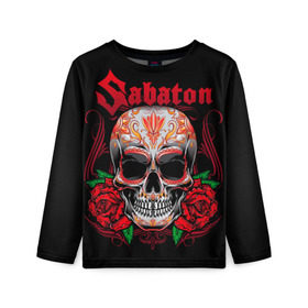 Детский лонгслив 3D с принтом SABATON в Ухте, 100% полиэстер | длинные рукава, круглый вырез горловины, полуприлегающий силуэт
 | sabaton | даниель муллбак | йоаким броден | крис рёланд | оскар монтелиус | пэр сундстрём | рикард сунден | сабатон | тоббе энглунд | томми юханссон | ханнес ван дал