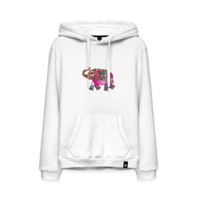 Мужская толстовка Слон: в Ухте, френч-терри, мягкий теплый начес внутри (100% хлопок) | карман-кенгуру, эластичные манжеты и нижняя кромка, капюшон с подкладом и шнурком | декоративный | животные | звери | прикольные картинки | слон