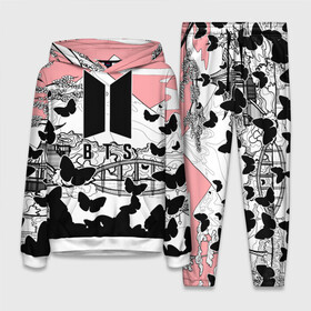 Женский костюм 3D (с толстовкой) с принтом BTS в Ухте,  |  | bangtan | bighit | boy | fake love | j hope | jimin | jin | jungkook | korea | kpop | live | luv | mic drop | rm | suga | v | with | бтс | кей | поп