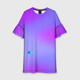 Детское платье 3D с принтом NEON GRADIENT в Ухте, 100% полиэстер | прямой силуэт, чуть расширенный к низу. Круглая горловина, на рукавах — воланы | abstract | abstraction | color | fractal | geometry | paitnt | polygon | polygonal | psy | абстракция | геометрия | краски | неоновые | полигоны | психоделика | фрактал