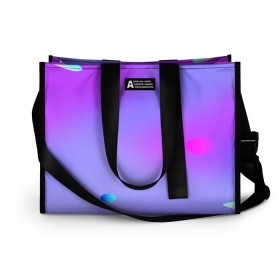 Сумка-шоппер 3D с принтом NEON GRADIENT в Ухте, 100% полиэстер | застегивается на металлическую кнопку; внутренний карман застегивается на молнию. Стенки укреплены специальным мягким материалом, чтобы защитить содержимое от несильных ударов
 | abstract | abstraction | color | fractal | geometry | paitnt | polygon | polygonal | psy | абстракция | геометрия | краски | неоновые | полигоны | психоделика | фрактал