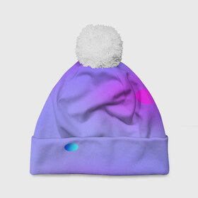 Шапка 3D c помпоном с принтом NEON GRADIENT в Ухте, 100% полиэстер | универсальный размер, печать по всей поверхности изделия | abstract | abstraction | color | fractal | geometry | paitnt | polygon | polygonal | psy | абстракция | геометрия | краски | неоновые | полигоны | психоделика | фрактал