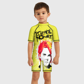 Детский купальный костюм 3D с принтом My Chemical Romance в Ухте, Полиэстер 85%, Спандекс 15% | застежка на молнии на спине | Тематика изображения на принте: gerard way | mcr | my chemical romance | альтернативный | группа | джерард уэй | май кемикал романс | мкр | мой химический роман | мхр | мцр | панк | поп | поппанк | рок | рэй торо