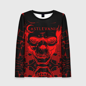 Женский лонгслив 3D с принтом Castlevania red в Ухте, 100% полиэстер | длинные рукава, круглый вырез горловины, полуприлегающий силуэт | Тематика изображения на принте: alucard | castlevania | dracula | ultimate | алукард | аниме | ван | дракула | кастлвания | хеллсинг