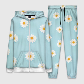 Женский костюм 3D с принтом Узор с ромашками в Ухте,  |  | лепестки | паттерн | ромашка | ромашки | узор | узоры | цветок | цветы