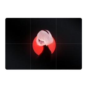 Магнитный плакат 3Х2 с принтом 2b Nier Black в Ухте, Полимерный материал с магнитным слоем | 6 деталей размером 9*9 см | 2b | art | black | nier automata