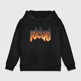 Детское худи Oversize хлопок с принтом IDDQD DOOM в Ухте, френч-терри — 70% хлопок, 30% полиэстер. Мягкий теплый начес внутри —100% хлопок | боковые карманы, эластичные манжеты и нижняя кромка, капюшон на магнитной кнопке | demons | devil | doom | doom eternal | doom guy | doom slayer | hell | iddqd | slayer | ад | демоны | дум | палач рока