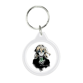 Брелок круглый с принтом Вайолет в Ухте, пластик и полированная сталь | круглая форма, металлическое крепление в виде кольца | Тематика изображения на принте: anime | evergarden | manga | violet | violet evergarden | вайолет | вайолет эвергарден | манга | эвергарден