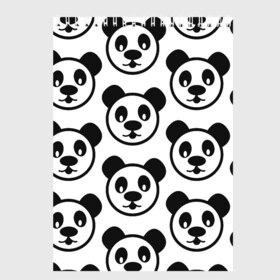 Скетчбук с принтом panda в Ухте, 100% бумага
 | 48 листов, плотность листов — 100 г/м2, плотность картонной обложки — 250 г/м2. Листы скреплены сверху удобной пружинной спиралью | big picture | panda | голова | животные | звери | панда | прикольные картинки