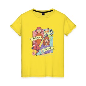 Женская футболка хлопок Скуби-Ду: в Ухте, 100% хлопок | прямой крой, круглый вырез горловины, длина до линии бедер, слегка спущенное плечо | hanna barbera | scooby doo | vdsvar | warner bros. entertainment | велма | дафна | детективы | скуби ду