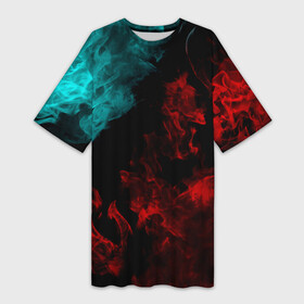 Платье-футболка 3D с принтом НЕОНОВЫЙ ОГОНЬ в Ухте,  |  | biohazard | bright | covid 19 | fire | heat | light | mask | ncov | virus | биохазард | вирус | искры | китай | коронавирус | маска | медицина | медицинская маска | нков | огонь | пламя | пожар | эпидемия