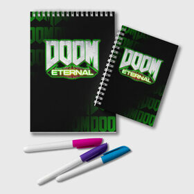 Блокнот с принтом DOOM ETERNAL в Ухте, 100% бумага | 48 листов, плотность листов — 60 г/м2, плотность картонной обложки — 250 г/м2. Листы скреплены удобной пружинной спиралью. Цвет линий — светло-серый
 | doom | doom eternal | game | дум | игра