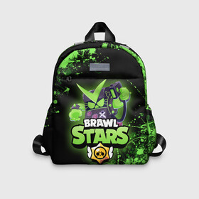 Детский рюкзак 3D с принтом BRAWL STARS VIRUS 8 BIT. в Ухте, 100% полиэстер | лямки с регулируемой длиной, сверху петелька, чтобы рюкзак можно было повесить на вешалку. Основное отделение закрывается на молнию, как и внешний карман. Внутри дополнительный карман. По бокам два дополнительных кармашка | Тематика изображения на принте: 8 bit | bibi | brawl stars | crow | el brown | leon | leon shark | max | mecha | mecha crow | mr.p | sally leon | shark | virus 8 bit | werewolf | берли | биби | бравл старс | ворон | леон | макс | оборотень