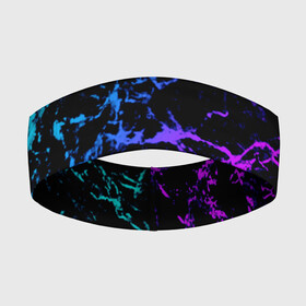 Повязка на голову 3D с принтом МРАМОР NEON в Ухте,  |  | neon | мрамор | неон | полосы | текстура | трещины | фиолетовый | цветной | яркий