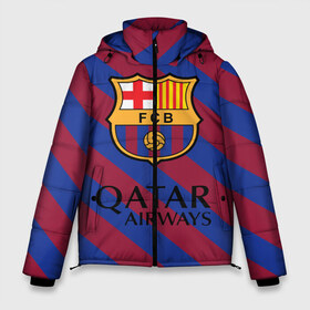 Мужская зимняя куртка 3D с принтом Barcelona в Ухте, верх — 100% полиэстер; подкладка — 100% полиэстер; утеплитель — 100% полиэстер | длина ниже бедра, свободный силуэт Оверсайз. Есть воротник-стойка, отстегивающийся капюшон и ветрозащитная планка. 

Боковые карманы с листочкой на кнопках и внутренний карман на молнии. | Тематика изображения на принте: 10 номер | barcelona | messi | барса | барселона | испания | месси | полосы | футбол