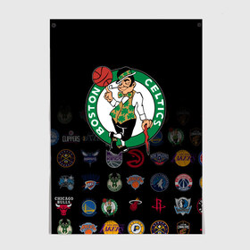 Постер с принтом Boston Celtics (1) в Ухте, 100% бумага
 | бумага, плотность 150 мг. Матовая, но за счет высокого коэффициента гладкости имеет небольшой блеск и дает на свету блики, но в отличии от глянцевой бумаги не покрыта лаком | ball | basketball | boston celtics | sport | streetball | баскетбол | бостон селтикс | мяч | нба | спорт | стритбол
