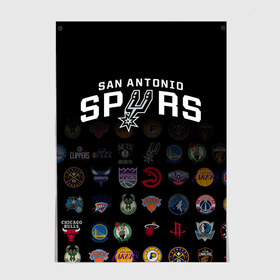 Постер с принтом San Antonio Spurs (2) в Ухте, 100% бумага
 | бумага, плотность 150 мг. Матовая, но за счет высокого коэффициента гладкости имеет небольшой блеск и дает на свету блики, но в отличии от глянцевой бумаги не покрыта лаком | ball | basketball | sport | spurs | streetball | баскетбол | мяч | нба | спёрс | спорт | стритбол