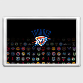 Магнит 45*70 с принтом Oklahoma City Thunder (2) в Ухте, Пластик | Размер: 78*52 мм; Размер печати: 70*45 | ball | basketball | sport | streetball | thunder | баскетбол | мяч | нба | спорт | стритбол | тандер