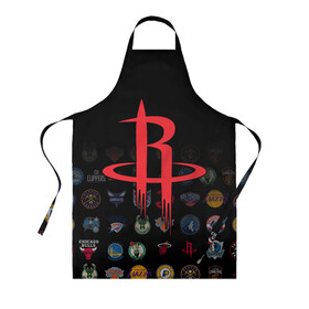 Фартук 3D с принтом Houston Rockets (2) в Ухте, 100% полиэстер | общий размер — 65 х 85 см, ширина нагрудника — 26 см, горловина — 53 см, длина завязок — 54 см, общий обхват в поясе — 173 см. Принт на завязках и на горловине наносится с двух сторон, на основной части фартука — только с внешней стороны | ball | basketball | houston rockets | sport | streetball | баскетбол | мяч | нба | спорт | стритбол | хьюстон рокетс