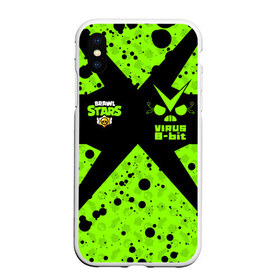 Чехол для iPhone XS Max матовый Brawl Stars VIRUS 8-BIT: в Ухте, Силикон | Область печати: задняя сторона чехла, без боковых панелей | 8 bit | 8 бит | 8bit | brawl | crow | game | leon | sally | spike | stars | virus | бравл | вирус | ворон | игра | леон | салли | спайк | старз | старс