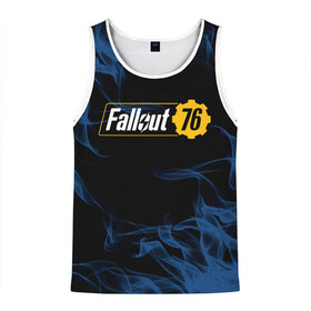 Мужская майка 3D с принтом FALLOUT_76 в Ухте, 100% полиэстер | круглая горловина, приталенный силуэт, длина до линии бедра. Пройма и горловина окантованы тонкой бейкой | Тематика изображения на принте: 101 | 111 | 13 | 76 | atom cats | bethesda | brotherhood of steel | fallout | nuka cola | tunnel snakes | vault | war | братство стали | война | убежище | фолаут | фоллаут | ядер кола
