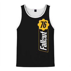 Мужская майка 3D с принтом FALLOUT_76 в Ухте, 100% полиэстер | круглая горловина, приталенный силуэт, длина до линии бедра. Пройма и горловина окантованы тонкой бейкой | Тематика изображения на принте: 101 | 111 | 13 | 76 | atom cats | bethesda | brotherhood of steel | fallout | nuka cola | tunnel snakes | vault | war | братство стали | война | убежище | фолаут | фоллаут | ядер кола