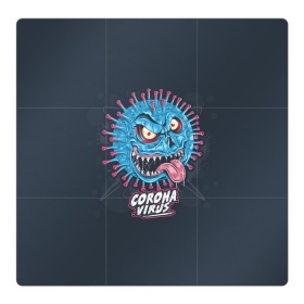 Магнитный плакат 3Х3 с принтом corona virus monster в Ухте, Полимерный материал с магнитным слоем | 9 деталей размером 9*9 см | Тематика изображения на принте: 19 | 19. повязка | bacteria | corona | covid | monster | virus | анти | бактерия | вирус | ковид | корона | короно | маска | медицинская | монстер | монстр | рожица