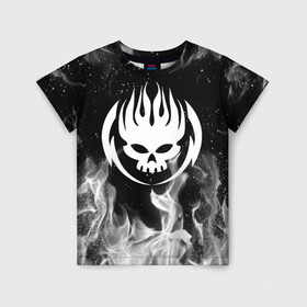 Детская футболка 3D с принтом THE OFFSPRING в Ухте, 100% гипоаллергенный полиэфир | прямой крой, круглый вырез горловины, длина до линии бедер, чуть спущенное плечо, ткань немного тянется | america | offspring | the offspring | usa | америка | атом уиллард | грег к | декстер холланд | джеймс лилья | нудлс | огонь | офспринг | оффспринг | пит парада | пламя | рон уэлти | сша | череп