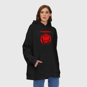 Худи SuperOversize хлопок с принтом THE OFFSPRING в Ухте, 70% хлопок, 30% полиэстер, мягкий начес внутри | карман-кенгуру, эластичная резинка на манжетах и по нижней кромке, двухслойный капюшон
 | america | offspring | the offspring | usa | америка | атом уиллард | грег к | декстер холланд | джеймс лилья | нудлс | огонь | офспринг | оффспринг | пит парада | пламя | рон уэлти | сша | череп