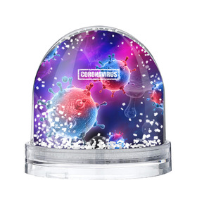 Снежный шар с принтом CORONAVIRUS в Ухте, Пластик | Изображение внутри шара печатается на глянцевой фотобумаге с двух сторон | covid 19 | molecule | абстракция | клетки | коронавирус | медицина | микробы | молекулы | наука | нейрон | нейроны | текстура | текстуры | формула