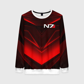 Женский свитшот 3D с принтом MASS EFFECT N7 в Ухте, 100% полиэстер с мягким внутренним слоем | круглый вырез горловины, мягкая резинка на манжетах и поясе, свободная посадка по фигуре | bioware | n7 | shepard | броня | жнецы | костюм | масс эффект | н7 | стальная броня | шепард | эффект массы