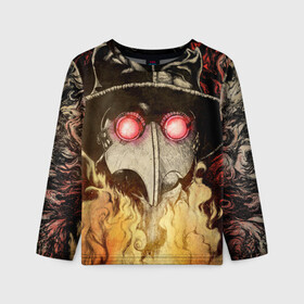 Детский лонгслив 3D Чумной доктор Мор: в Ухте, 100% полиэстер | длинные рукава, круглый вырез горловины, полуприлегающий силуэт
 | апокалипсис | мор | огонь | пламя | чума | чумной доктор