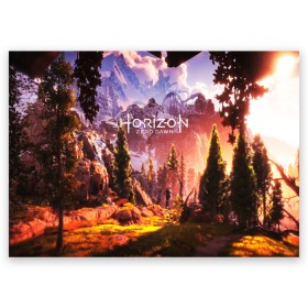 Открытка A6 с принтом Horizon Zero Dawn в Ухте, 100% бумага | плотность бумаги 280 г/м2, матовая, на обратной стороне линовка и место для марки
 | Тематика изображения на принте: aloy | antasy girl | art | artwork | digital art | fantasy | horizon | horizon: zero dawn | landscape | tallneck | warrior fantasy | weapon | zero dawn