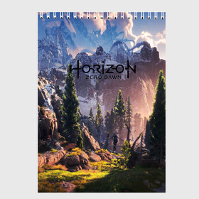 Скетчбук с принтом Horizon Zero Dawn в Ухте, 100% бумага
 | 48 листов, плотность листов — 100 г/м2, плотность картонной обложки — 250 г/м2. Листы скреплены сверху удобной пружинной спиралью | aloy | antasy girl | art | artwork | digital art | fantasy | horizon | horizon: zero dawn | landscape | tallneck | warrior fantasy | weapon | zero dawn
