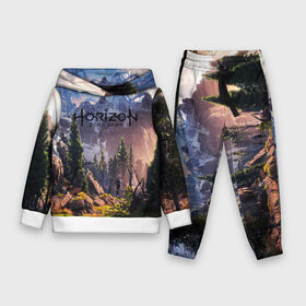 Детский костюм 3D (с толстовкой) с принтом Horizon Zero Dawn в Ухте,  |  | aloy | antasy girl | art | artwork | digital art | fantasy | horizon | horizon: zero dawn | landscape | tallneck | warrior fantasy | weapon | zero dawn