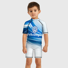 Детский купальный костюм 3D с принтом Volkswagen. в Ухте, Полиэстер 85%, Спандекс 15% | застежка на молнии на спине | 2020 | car | sport | volkswagen | авто | автомобильные | бренд | вирус | коронавирус | марка | машина | новый лого | спорт | стиль | фольксваген