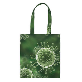 Шоппер 3D с принтом COVID-19 в Ухте, 100% полиэстер | Плотность: 200 г/м2; Размер: 34×35 см; Высота лямок: 30 см | covid 19 | molecule | абстракция | клетки | коронавирус | медицина | микробы | молекулы | наука | нейрон | нейроны | текстура | текстуры | формула