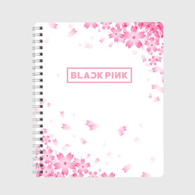 Тетрадь с принтом BLACKPINK в Ухте, 100% бумага | 48 листов, плотность листов — 60 г/м2, плотность картонной обложки — 250 г/м2. Листы скреплены сбоку удобной пружинной спиралью. Уголки страниц и обложки скругленные. Цвет линий — светло-серый
 | black  pink | blackpink | jennie | jisoo | k pop | lalisa | группа | к поп | корейская группа | розовый | черный